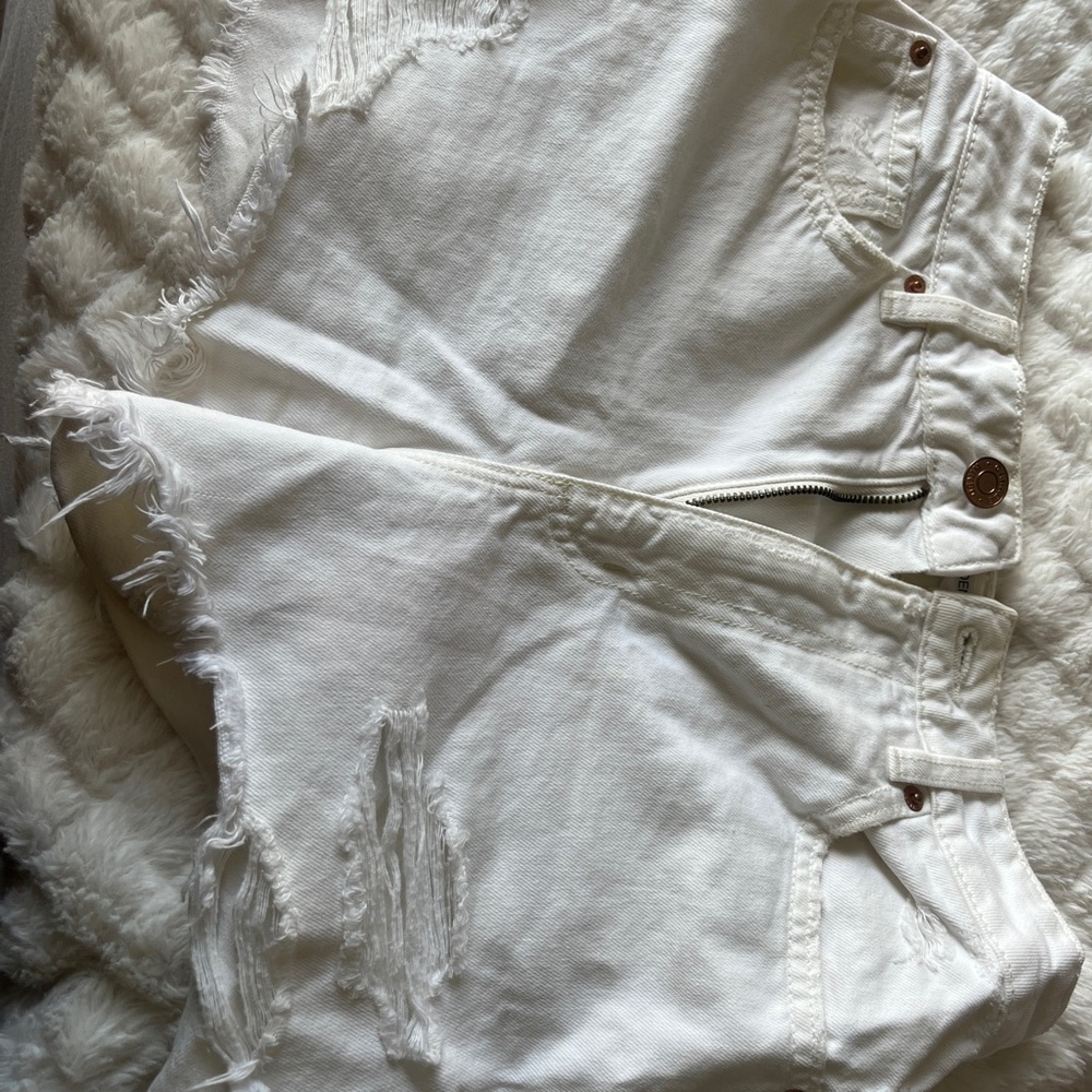 White denim shorts